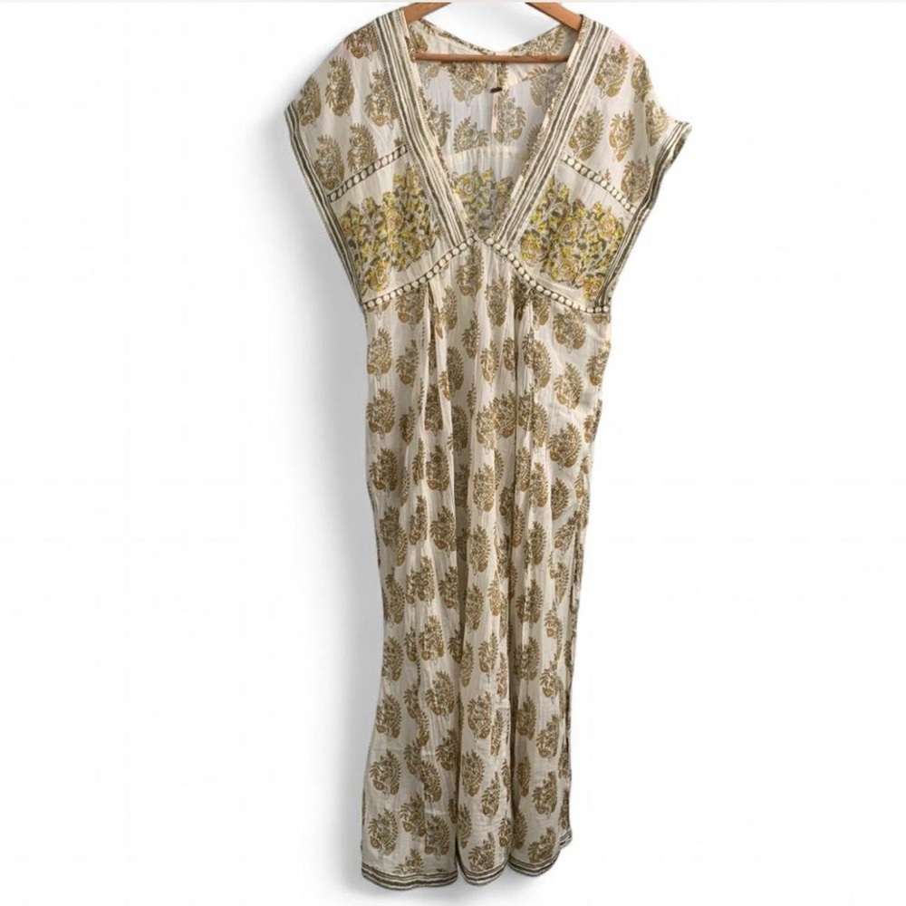 Free People Riakaa print midi  Dress size Large boho dress summer dress